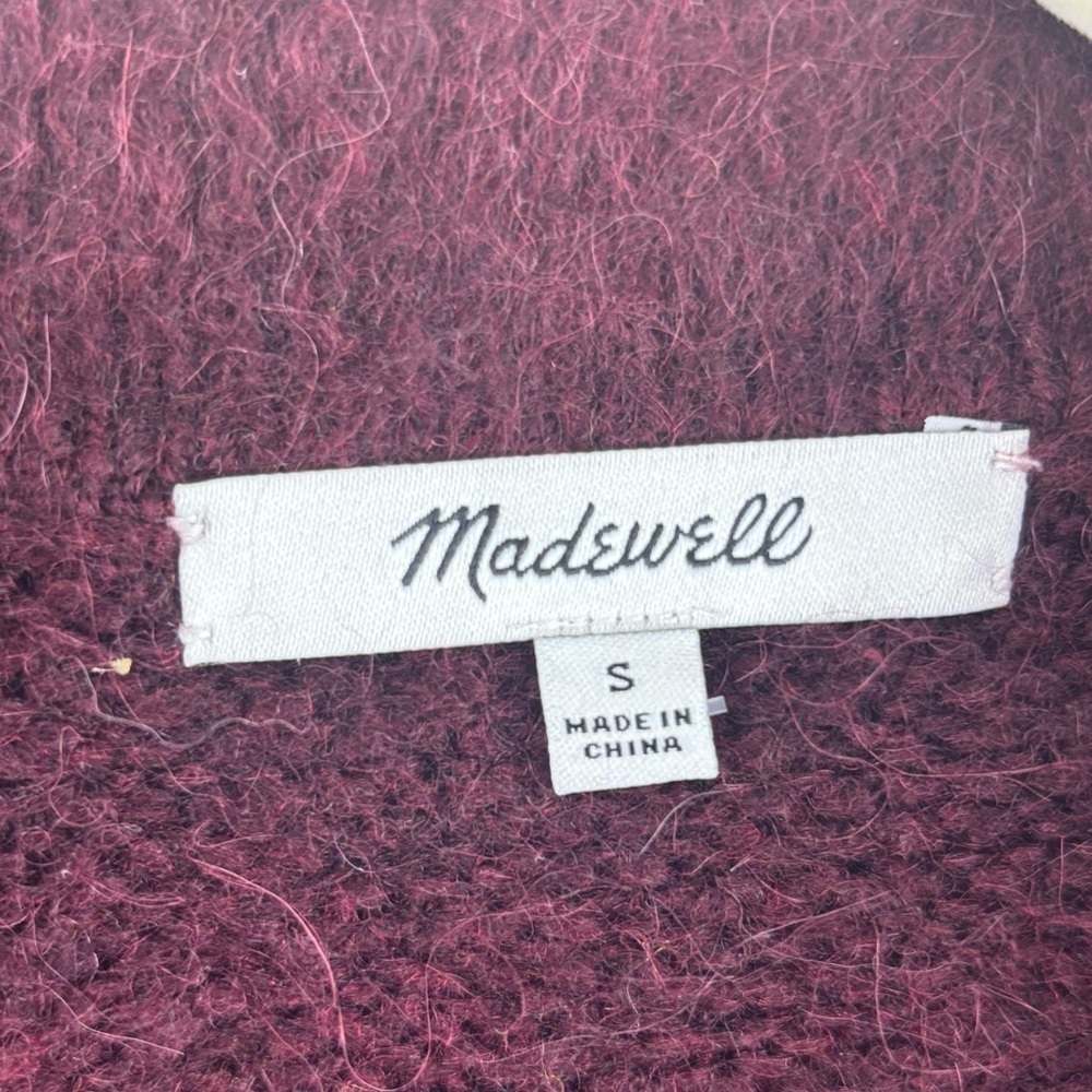 Madewell Brushed Polo Sweater in Heather Currant Size S Soft & Cozy Holiday - Picture 9 of 12